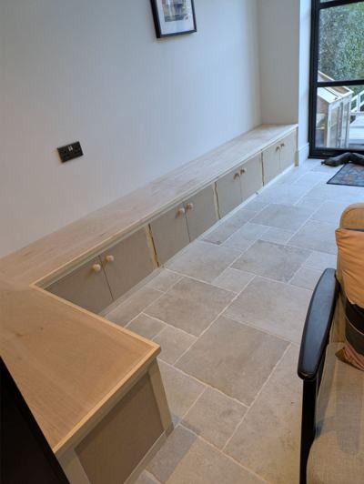 Fitted bench cupboard