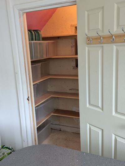 Shelving fitted inside wardrobe