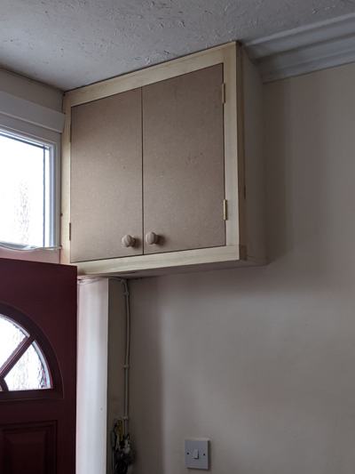 Wall-mounted cupboard by front door