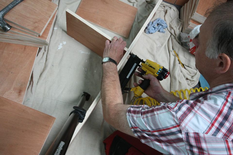 Oz the Carpenter in workshop
